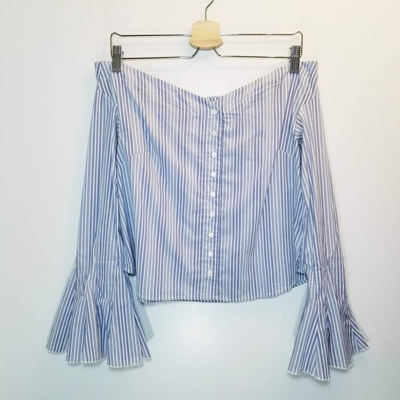 Free People March to the Beat Off-the-Shoulder Blouse - Size XS - Picture 2 of 2